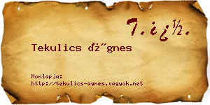 Tekulics Ágnes névjegykártya