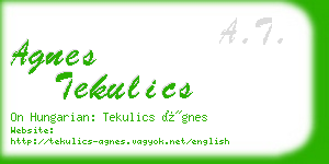 agnes tekulics business card